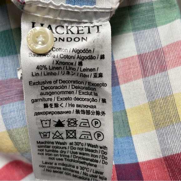 Hackett London Plaid Long Sleeve Button Down Shirt - Picture 4 of 4